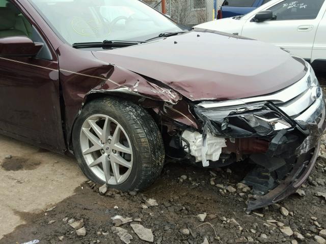 3FAHP0JA4CR185816 - 2012 FORD FUSION SEL BURGUNDY photo 9