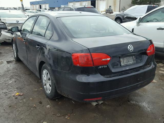 3VW2K7AJ9EM397311 - 2014 VOLKSWAGEN JETTA BASE BLACK photo 3