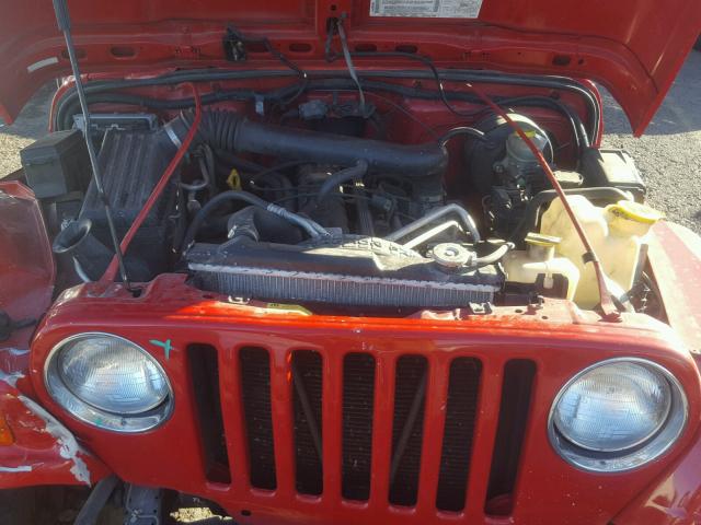 1J4FA39S12P745096 - 2002 JEEP WRANGLER / RED photo 7