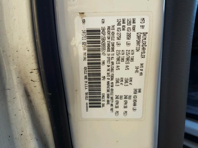 1B4GP15BX2B555147 - 2002 DODGE CARAVAN EC WHITE photo 10