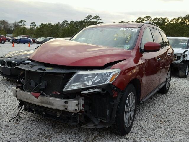 5N1AR2MN7DC627807 - 2013 NISSAN PATHFINDER BURGUNDY photo 2