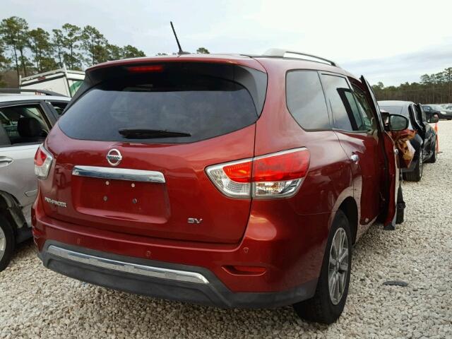 5N1AR2MN7DC627807 - 2013 NISSAN PATHFINDER BURGUNDY photo 4