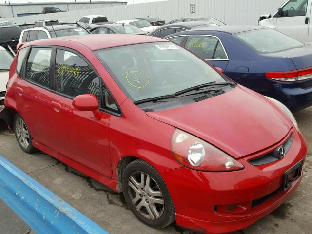 JHMGD38697S058201 - 2007 HONDA FIT S RED photo 1