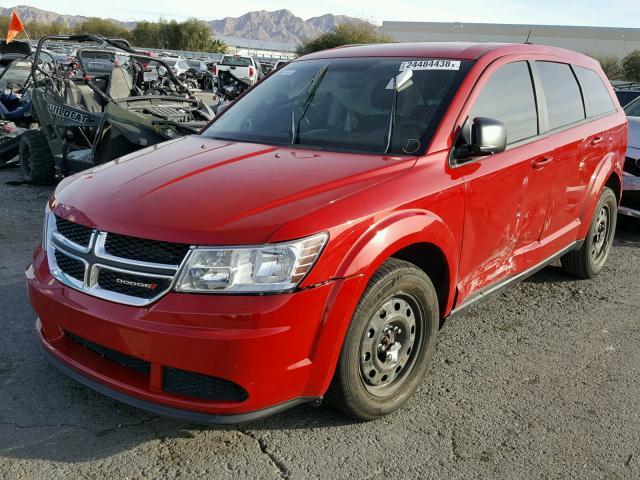 3C4PDCAB0ET241846 - 2014 DODGE JOURNEY SE RED photo 2