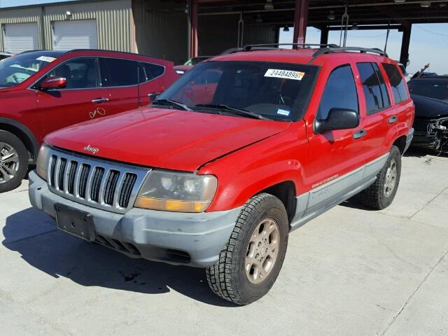 1J4G248S7YC230953 - 2000 JEEP GRAND CHER RED photo 2
