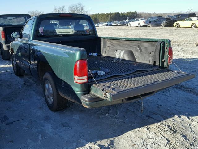 1B7FL26XXYS733576 - 2000 DODGE DAKOTA GREEN photo 3