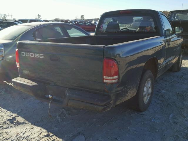 1B7FL26XXYS733576 - 2000 DODGE DAKOTA GREEN photo 4