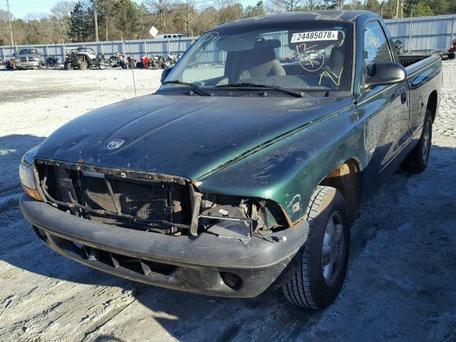 1B7FL26XXYS733576 - 2000 DODGE DAKOTA GREEN photo 9