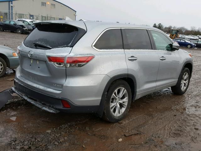 5TDBKRFH2FS223313 - 2015 TOYOTA HIGHLANDER SILVER photo 4