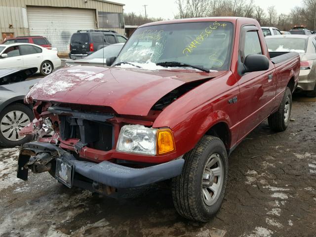 1FTYR10D34PB45838 - 2004 FORD RANGER RED photo 2