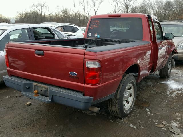 1FTYR10D34PB45838 - 2004 FORD RANGER RED photo 4