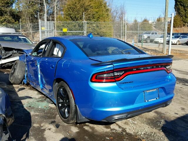 2C3CDXHG4GH115447 - 2016 DODGE CHARGER SX BLUE photo 3