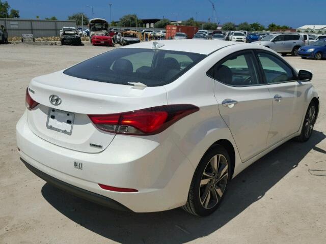 5NPDH4AE6EH504963 - 2014 HYUNDAI ELANTRA SE WHITE photo 4