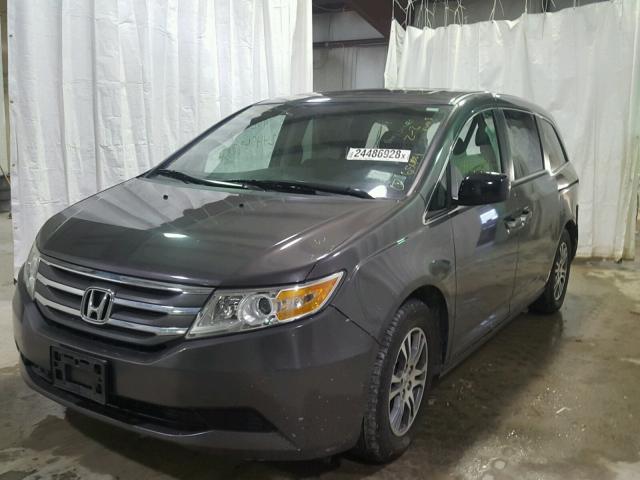 5FNRL5H66DB027053 - 2013 HONDA ODYSSEY EX GRAY photo 2