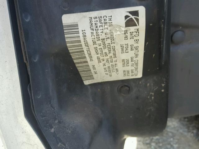1G8AG52F23Z120438 - 2003 SATURN ION LEVEL SILVER photo 10