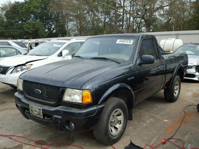 1FTYR10U81PB74277 - 2001 FORD RANGER BLACK photo 2