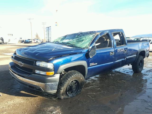 1GCHK23122F163276 - 2002 CHEVROLET SILVERADO BLUE photo 2