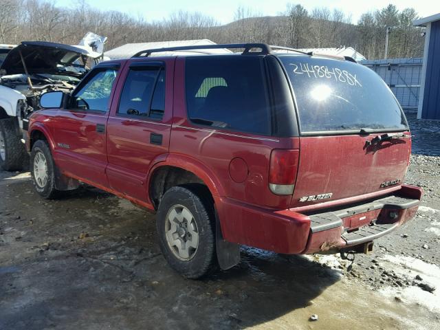 1GNDT13X93K117695 - 2003 CHEVROLET BLAZER RED photo 3