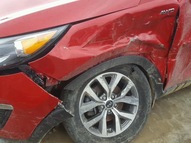 KNDPBCAC8F7746411 - 2015 KIA SPORTAGE L RED photo 9