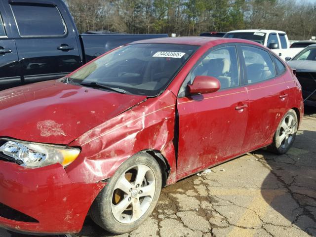 KMHDU46D87U155708 - 2007 HYUNDAI ELANTRA GL RED photo 9