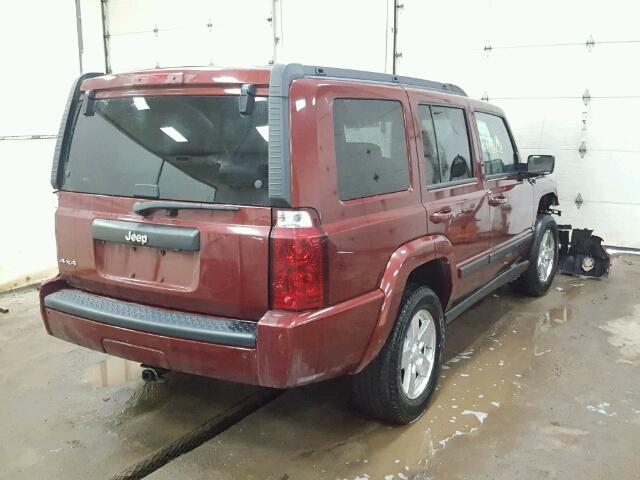 1J8HG48K17C604492 - 2007 JEEP COMMANDER მუქწითელი ფოტო 4