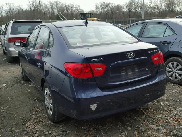 KMHDU46D39U767835 - 2009 HYUNDAI ELANTRA GL BLUE photo 3