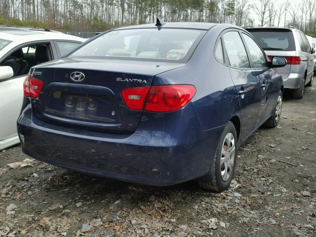 KMHDU46D39U767835 - 2009 HYUNDAI ELANTRA GL BLUE photo 4