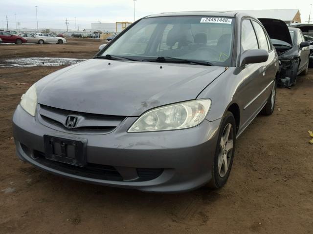 2HGES26754H601598 - 2004 HONDA CIVIC EX GRAY photo 2