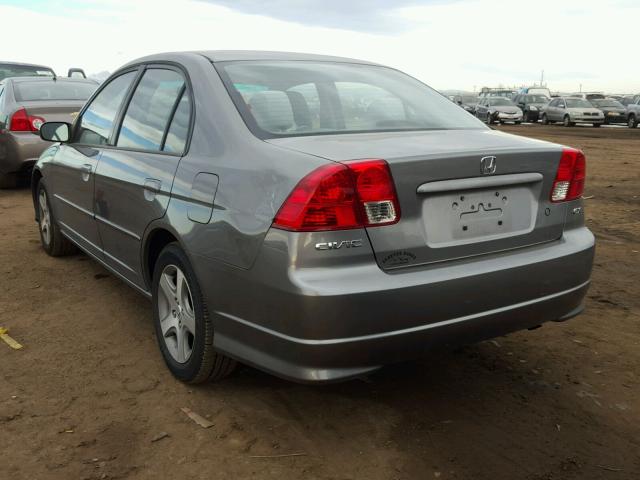 2HGES26754H601598 - 2004 HONDA CIVIC EX GRAY photo 3