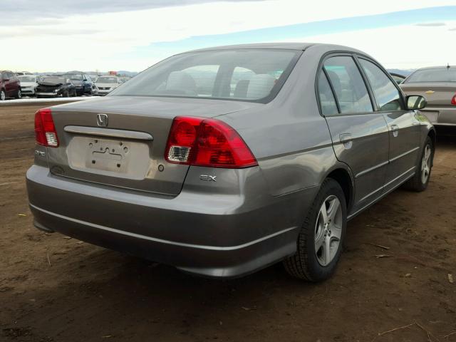 2HGES26754H601598 - 2004 HONDA CIVIC EX GRAY photo 4