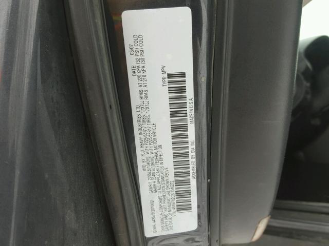 4S4BP62C277346272 - 2007 SUBARU LEGACY OUT GRAY photo 10