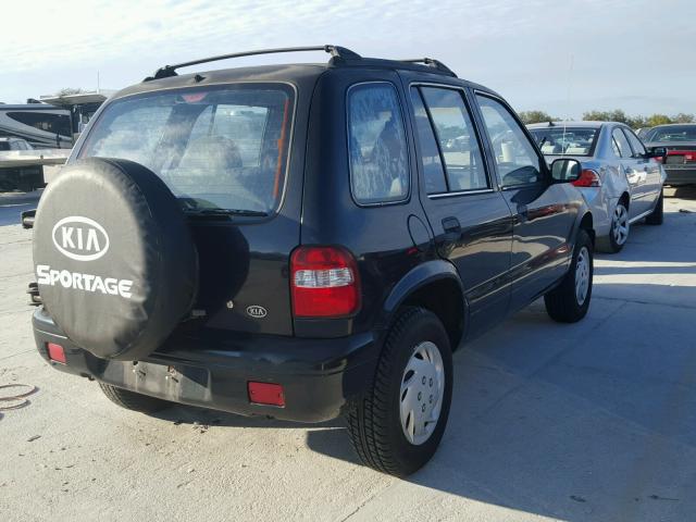 KNDJB723915051659 - 2001 KIA SPORTAGE BLACK photo 4