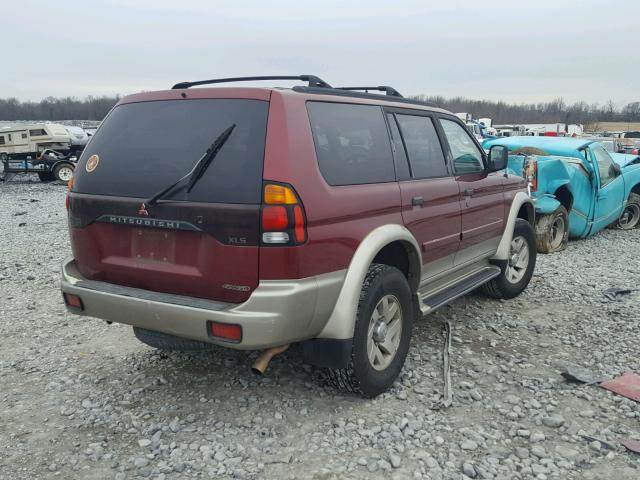 JA4MT31H5YP014665 - 2000 MITSUBISHI MONTERO SP RED photo 4