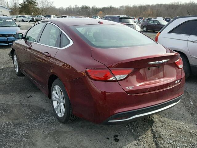 1C3CCCAB5FN716379 - 2015 CHRYSLER 200 LIMITE MAROON photo 3