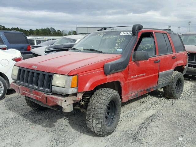 1J4GZ58YXTC184467 - 1996 JEEP GRAND CHER RED photo 2