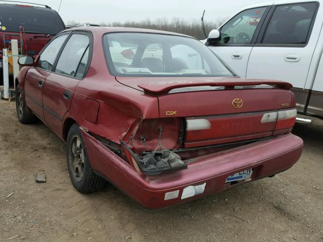 1NXBB02E4TZ361803 - 1996 TOYOTA COROLLA DX MAROON photo 3