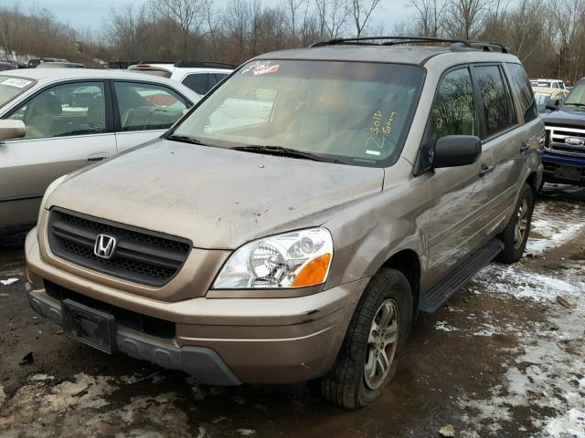 2HKYF18564H501586 - 2004 HONDA PILOT EXL SILVER photo 2