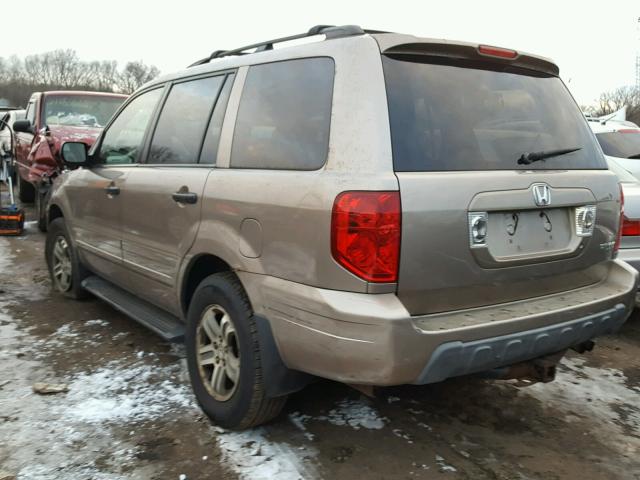 2HKYF18564H501586 - 2004 HONDA PILOT EXL SILVER photo 3