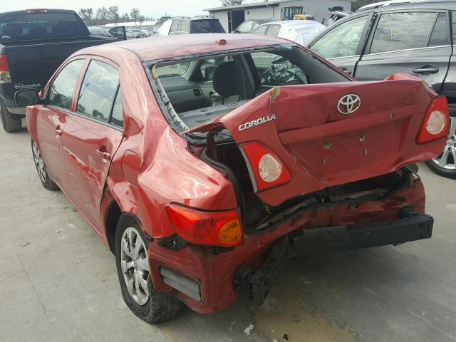 1NXBU4EEXAZ334535 - 2010 TOYOTA COROLLA BA RED photo 3