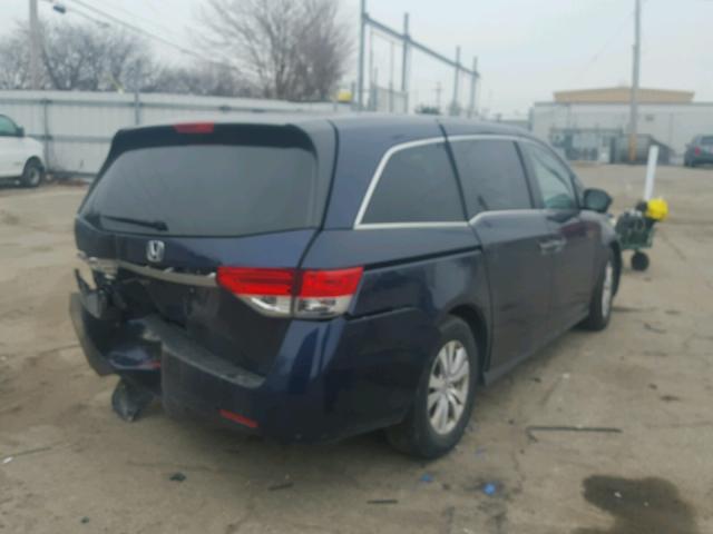 5FNRL5H64EB009717 - 2014 HONDA ODYSSEY EX BLUE photo 4