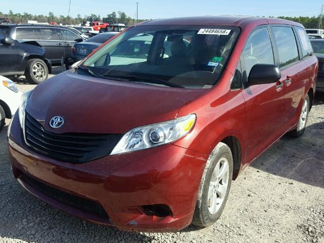 5TDZK3DC9DS386010 - 2013 TOYOTA SIENNA BAS RED photo 2