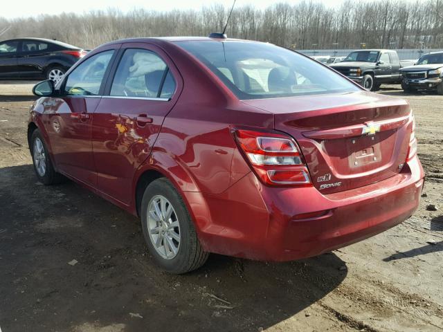 1G1JD5SH7H4171933 - 2017 CHEVROLET SONIC LT RED photo 3