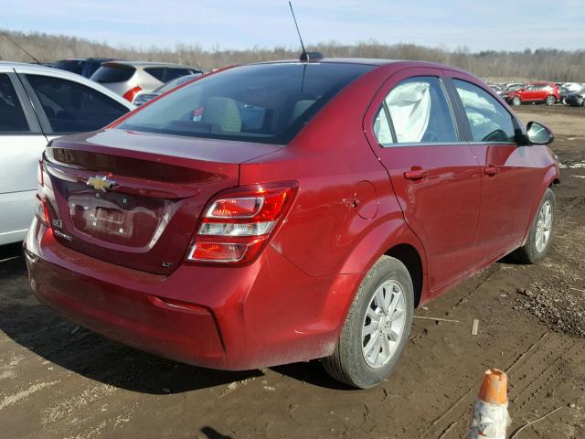 1G1JD5SH7H4171933 - 2017 CHEVROLET SONIC LT RED photo 4