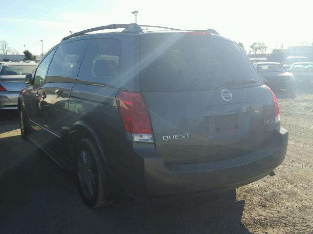 5N1BV28U54N347809 - 2004 NISSAN QUEST S GRAY photo 3