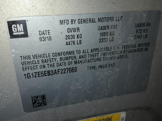 1G1ZE5EB3AF227660 - 2010 CHEVROLET MALIBU LTZ 棕色 照片 10