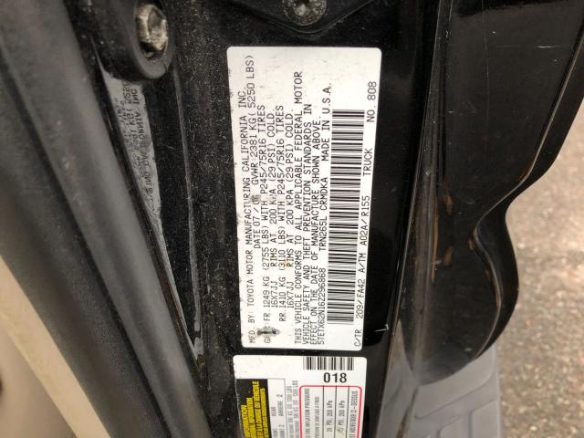 5TETX62N16Z296868 - 2006 TOYOTA TACOMA PRE BLACK photo 10