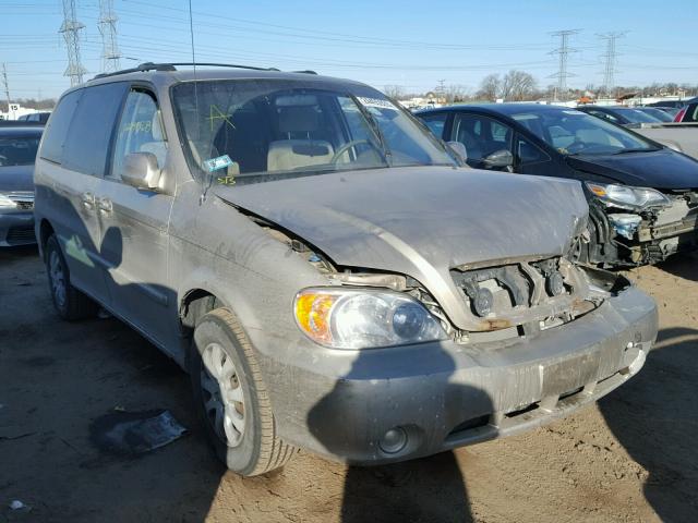 KNDUP132256704723 - 2005 KIA SEDONA EX BEIGE photo 1