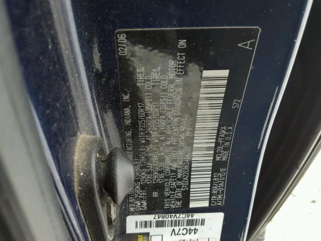 5TDZA22C86S464280 - 2006 TOYOTA SIENNA XLE BLUE photo 10