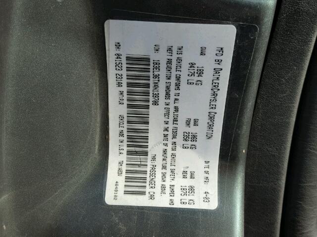 1B3EL36TX4N139708 - 2004 DODGE STRATUS SE GREEN photo 10