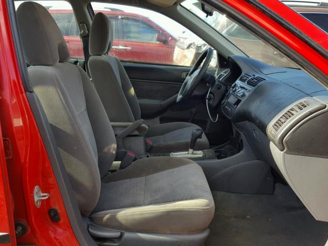 1HGES16325L005411 - 2005 HONDA CIVIC DX V RED photo 5